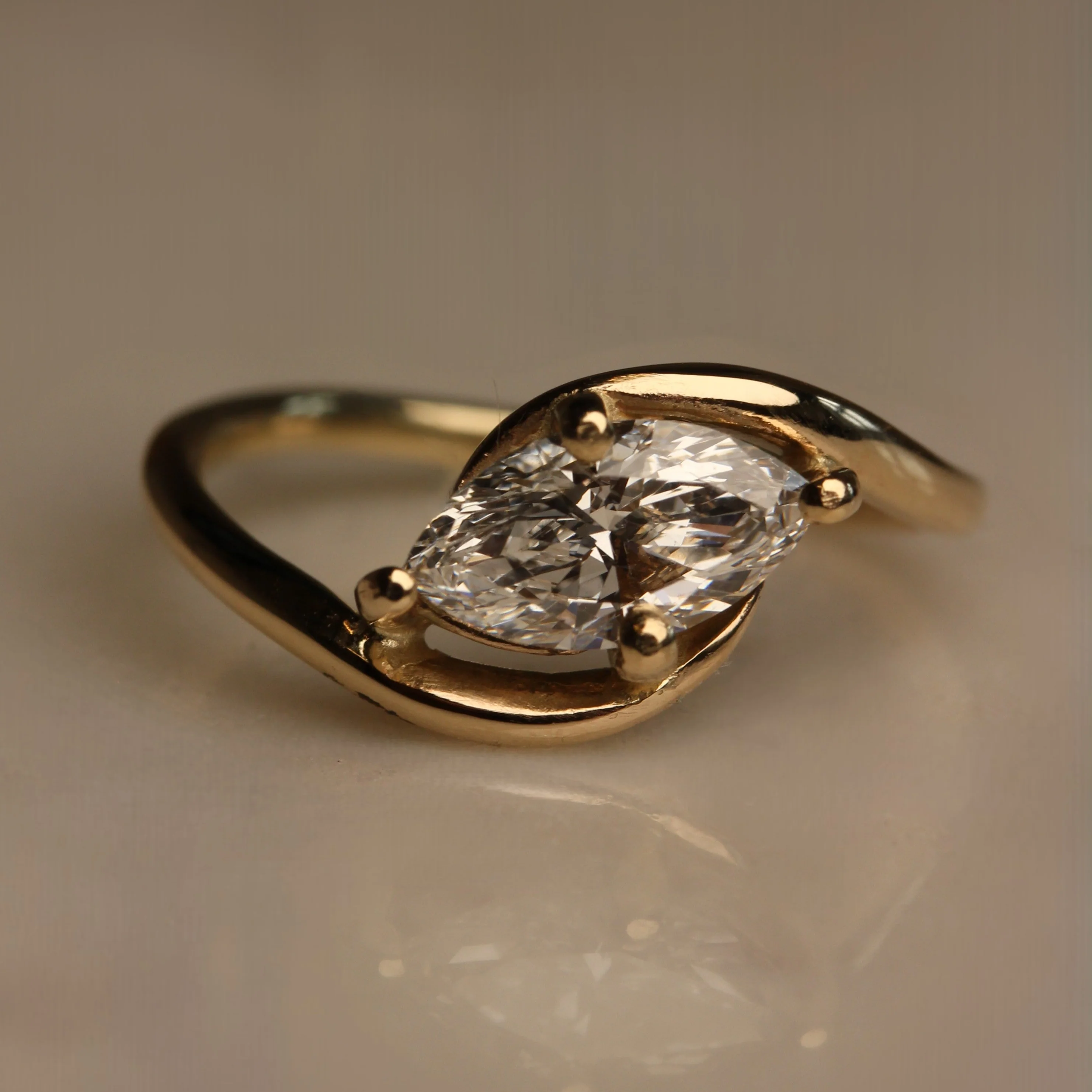 Women's marquise diamond ring